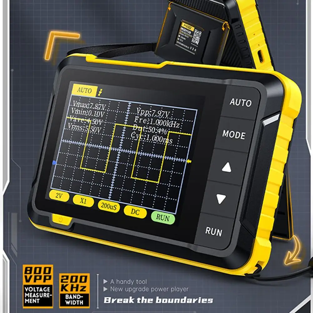 FNIRSI-DSO 152 Mini Handheld Digital Oscilloscope 2023 Latest Version 2.5MSa/s 200KHz Analog Bandwidth 800 VPP with PWM Output
FNIRSI-DSO 152 Mini Handheld Digital Oscilloscope 2023 Latest Version 2.5MSa/s 200KHz Analog Bandwidth 800 VPP with PWM Output