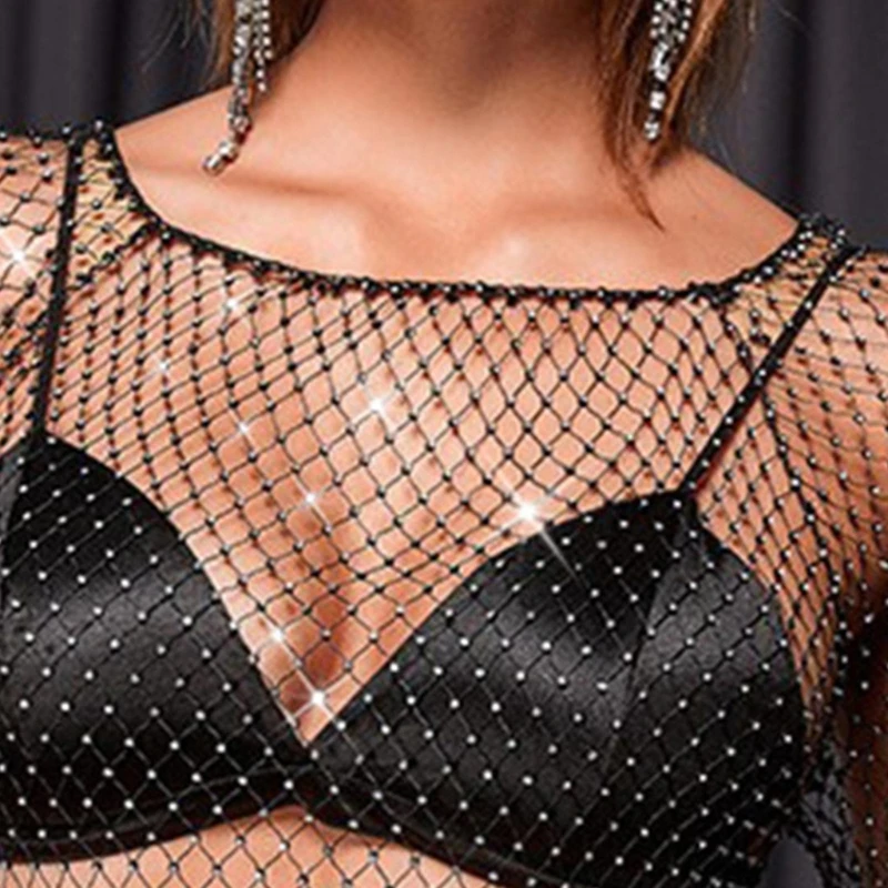 Women Short Sleeves Crop Tops Shiny-Fishnet Bikinis Cover Up Hollow Mesh T-Shirt
Women Short Sleeves Crop Tops Shiny-Fishnet Bikinis Cover Up Hollow Mesh T-Shirt