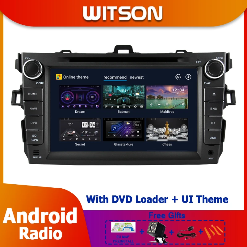 7-дюймовый Android-радиоприемник OEM DVD-плеер для Toyota Corolla E140 2017-2019 автомобильный с GPS