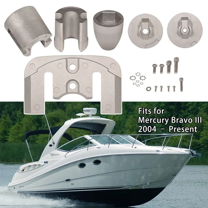 Aluminum Anode Kit Compatible with 2004+ Mercruiser Bravo III Drives Sterndrives Replace for CMBRAVO3KITA, 888761Q02, 888761Q04
Aluminum Anode Kit Compatible with 2004+ Mercruiser Bravo III Drives Sterndrives Replace for CMBRAVO3KITA, 888761Q02, 888761Q04