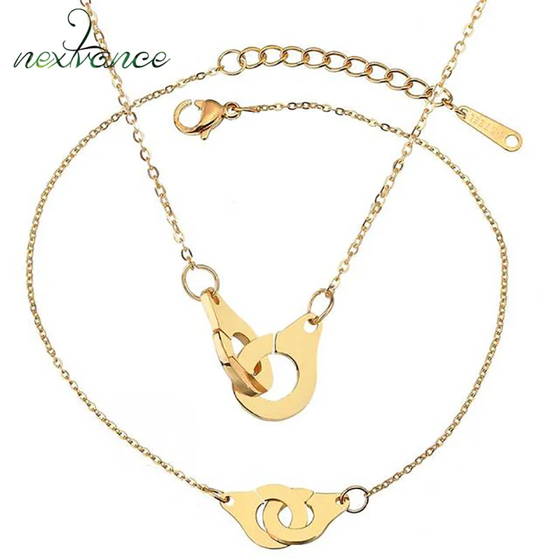 Nextvance Stainless Steel Handcuffs Chain Bracelet Freedom Couple Lock Bracelets Necklace Set for Valentine's Day Gift
Nextvance Stainless Steel Handcuffs Chain Bracelet Freedom Couple Lock Bracelets Necklace Set for Valentine's Day Gift