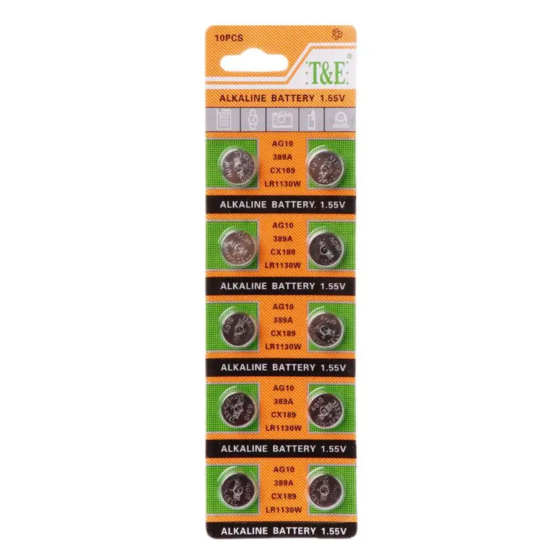 

10PCS Button Coin Cell Battery AG10 1.5V Watch Batteries SR54 389 189 LR1130 SR1130 Toys Control Remote Toys Accessory