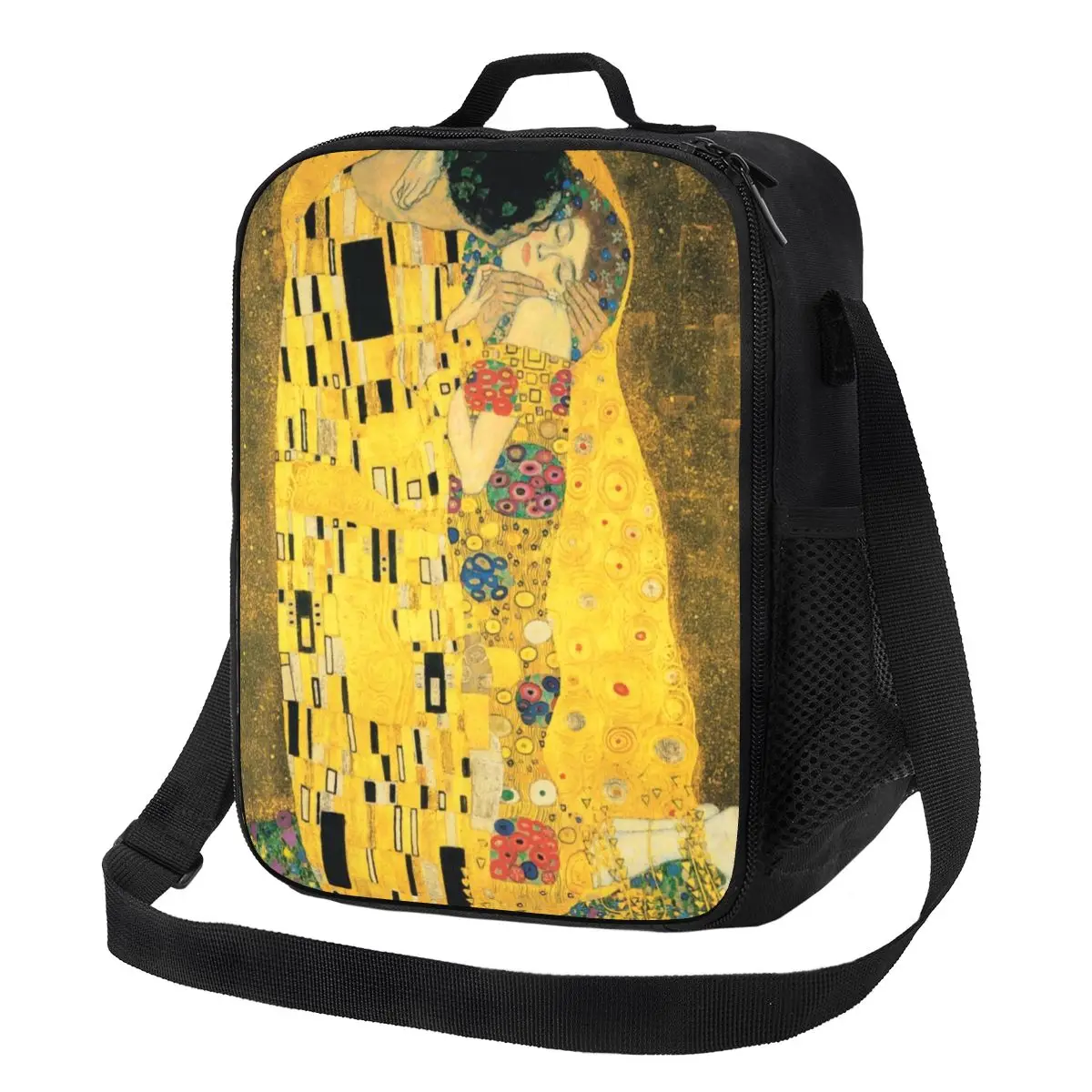 

Klimt Lunch Bag with Handle The Kiss Gustav Klimt Cool Cooler Bag Carry Picnic Pearl Cotton Thermal Bag