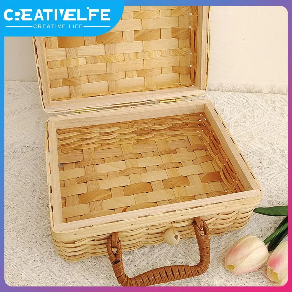 Portable Luggage Basket Picnic Box Wood Woven Valentine's Day Gift Home Storage Fully Hand-woven Gift Box Picnic Luantry Basket
Portable Luggage Basket Picnic Box Wood Woven Valentine's Day Gift Home Storage Fully Hand-woven Gift Box Picnic Luantry Basket
