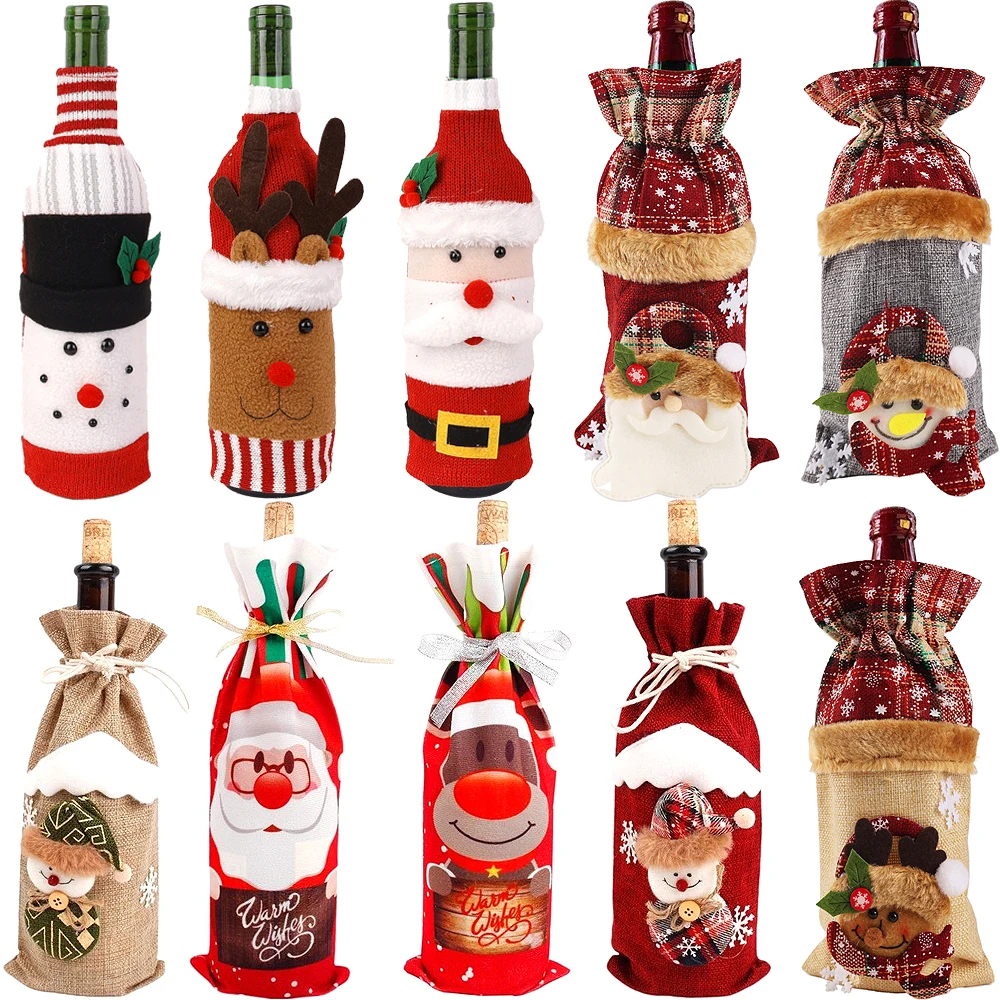 Christmas Wine Bottle Cover Set Santa Snowman Woven Wine Bottle Bag Christmas Decoration Supplies New Year Dinner Table Ornament
Christmas Wine Bottle Cover Set Santa Snowman Woven Wine Bottle Bag Christmas Decoration Supplies New Year Dinner Table Ornament