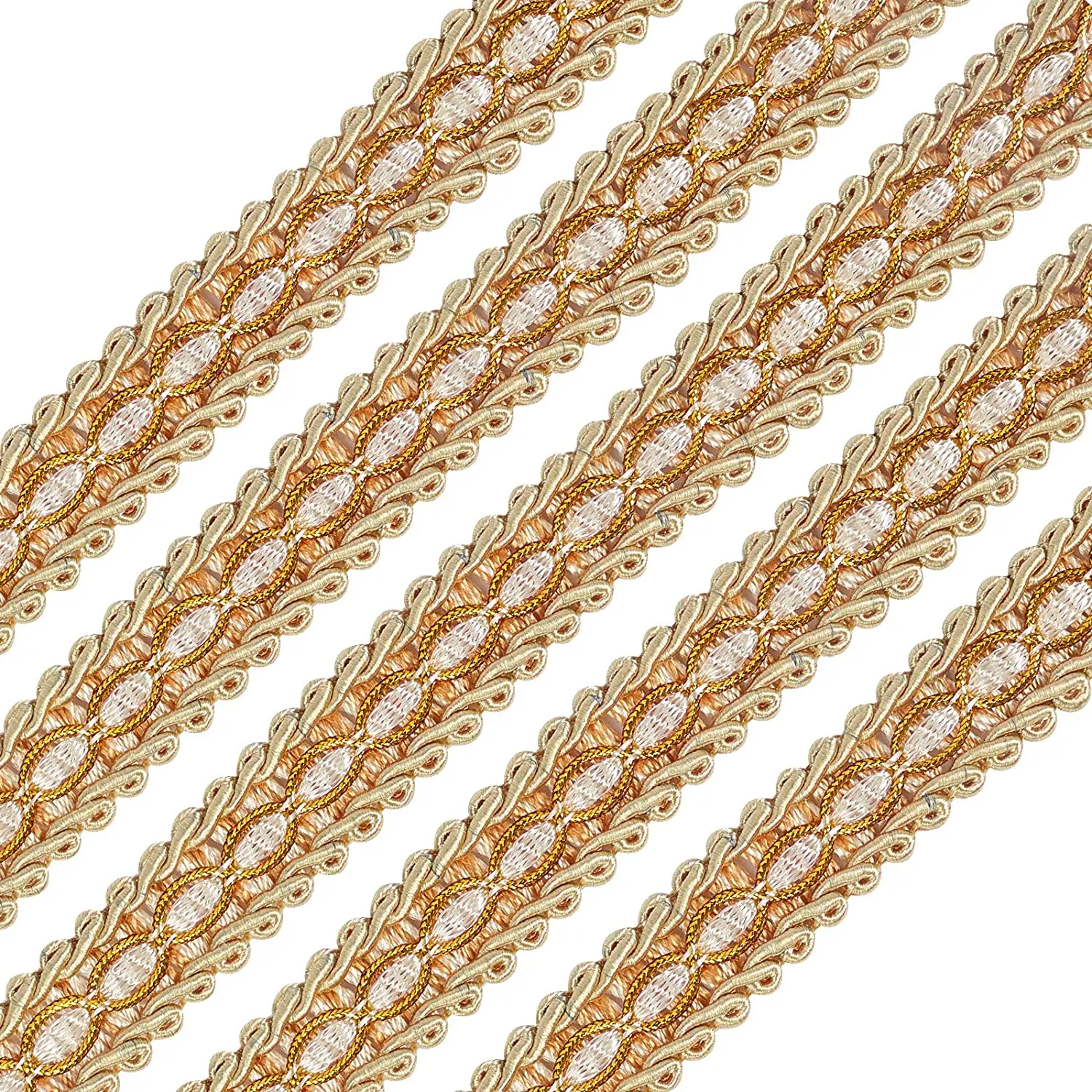 NBEADS 11.5~12m/card Gold Braid Trim 5/8" X Polyester Ribbon Woven Gimp Fringe Trim for Costume DIY Crafts Sewing
NBEADS 11.5~12m/card Gold Braid Trim 5/8" X Polyester Ribbon Woven Gimp Fringe Trim for Costume DIY Crafts Sewing