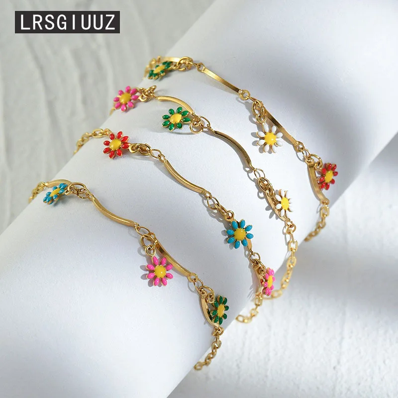 Hot Selling Oil Drops Europe And America Tricolor Daisy Flower Bracelet Female Design Sense Small Crowd Versatile Hand Ornament
Hot Selling Oil Drops Europe And America Tricolor Daisy Flower Bracelet Female Design Sense Small Crowd Versatile Hand Ornament