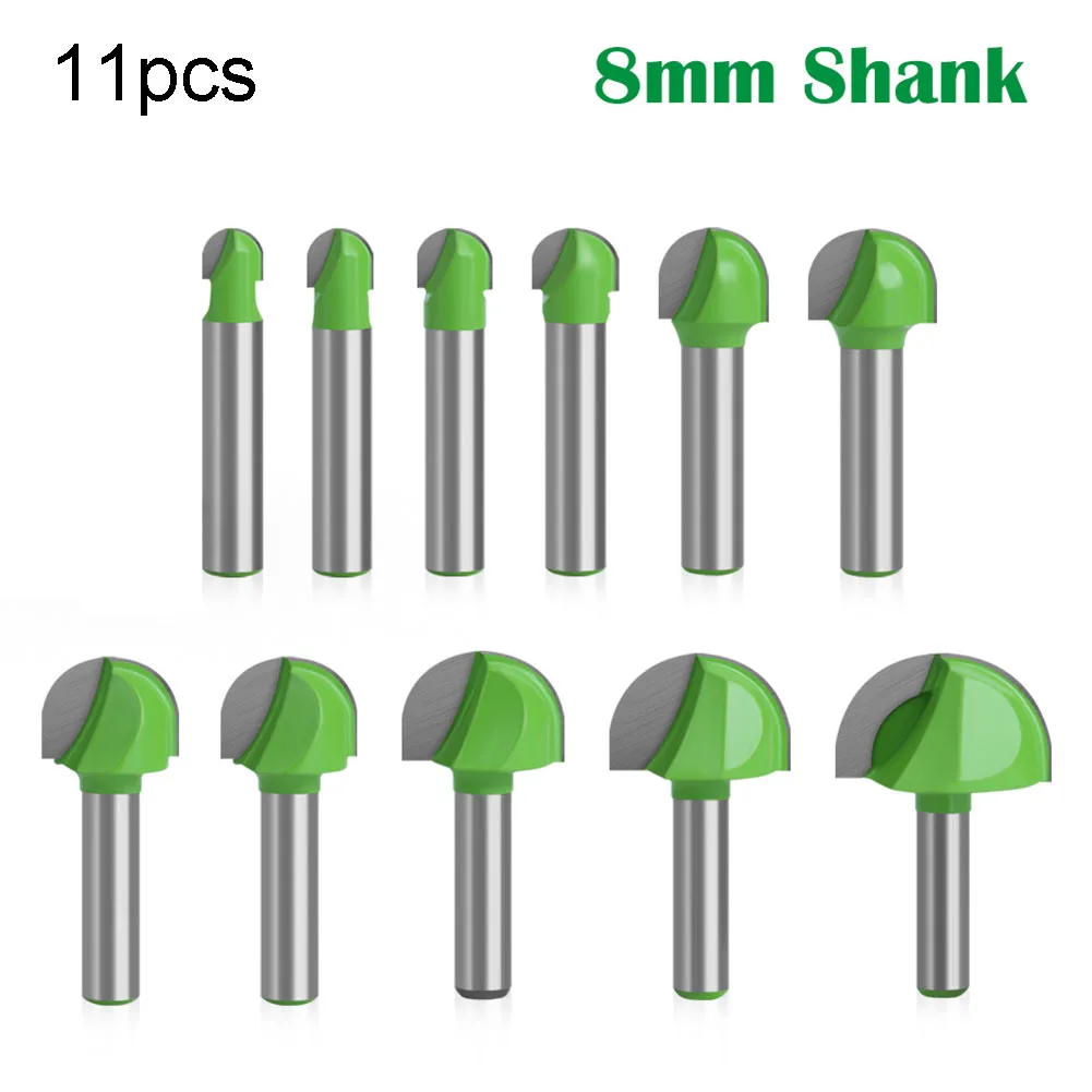11pcs Round Bottom Router Bit Milling Cutter Slotting Trimming Engraving Bit 8mm Shank Ball Nose End Mill For Wood Woodworking
11pcs Round Bottom Router Bit Milling Cutter Slotting Trimming Engraving Bit 8mm Shank Ball Nose End Mill For Wood Woodworking