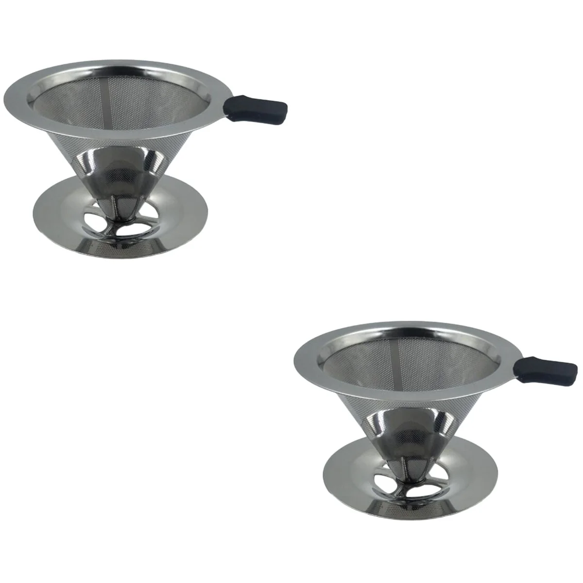 2 Coffee Filter Stainless Steel Smooth Mesh Coffee Filter Dripper with Cup Stand for Wines Coffee
2 Coffee Filter Stainless Steel Smooth Mesh Coffee Filter Dripper with Cup Stand for Wines Coffee