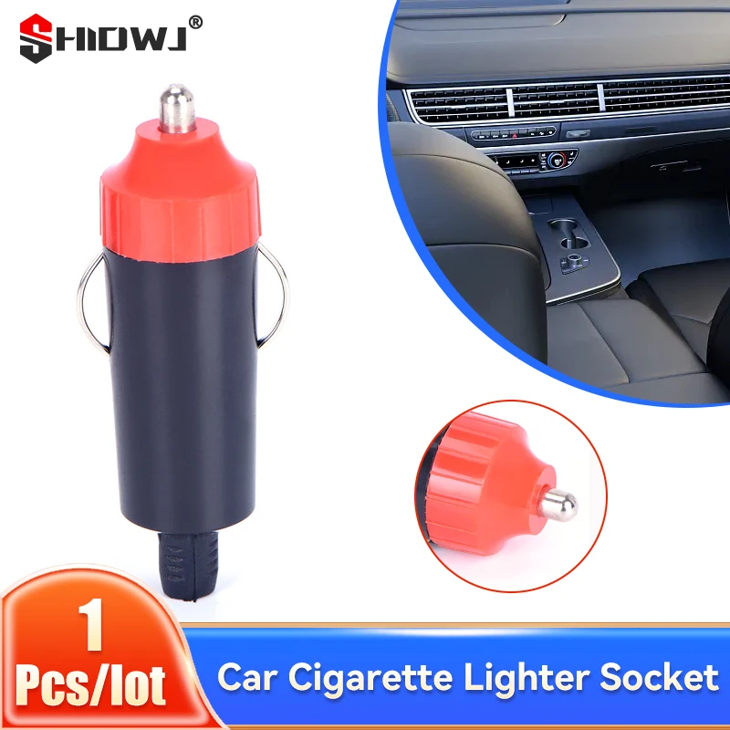 

1PC Universal Male Car Cigarette Lighter Socket Plug Connector Adapter LED Fuse For DC Auto Vehicle 12V 12 Volt Car Accessories