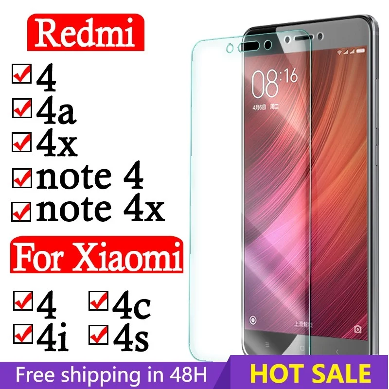 

Protective Glass For Xiaomi Redmi Note 4x 4 Tempered glass Xiaomi Mi 4 4c 4i 4s Screen protector on Xiaomi redmi 4 pro 4a 4x