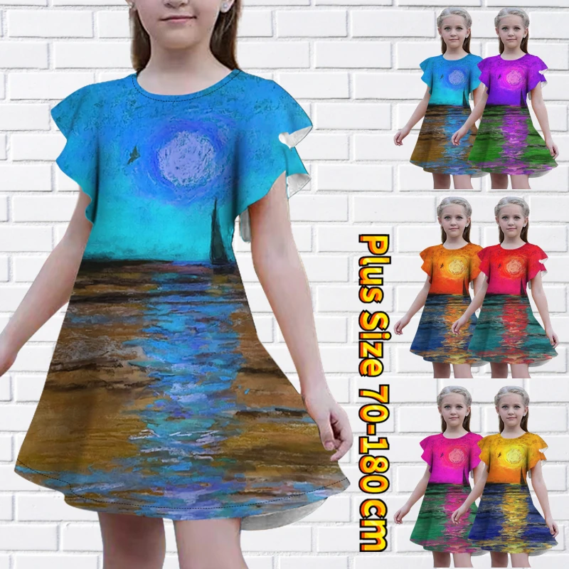 2023 Summer Daily Fashion New Design Printing Knee-length Skirt Round Neck Short Sleeve Skirt Little Girl Retro Princess Skirt
2023 Summer Daily Fashion New Design Printing Knee-length Skirt Round Neck Short Sleeve Skirt Little Girl Retro Princess Skirt