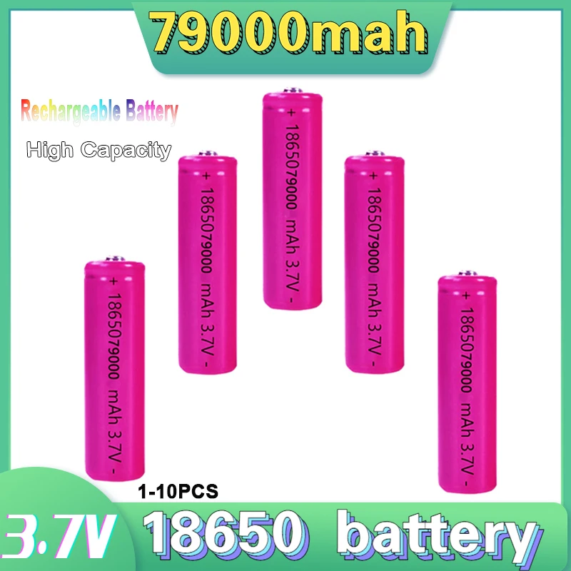 Big Capacity 79000mah 100% New Original 18650 Battery 3.7v 18650 Rechargeable Lithium Battery for Flashlight Batteries
Big Capacity 79000mah 100% New Original 18650 Battery 3.7v 18650 Rechargeable Lithium Battery for Flashlight Batteries