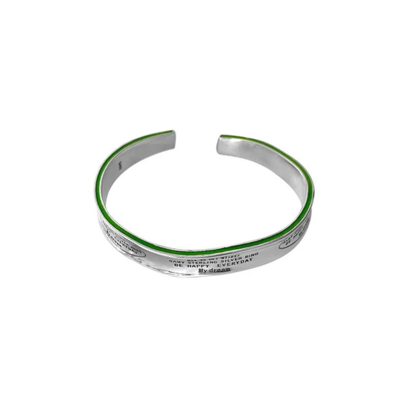Retro English Avocado Green Sandwich Bracelet Female Simple Fashion Personality S925 Silver Bracelet
Retro English Avocado Green Sandwich Bracelet Female Simple Fashion Personality S925 Silver Bracelet