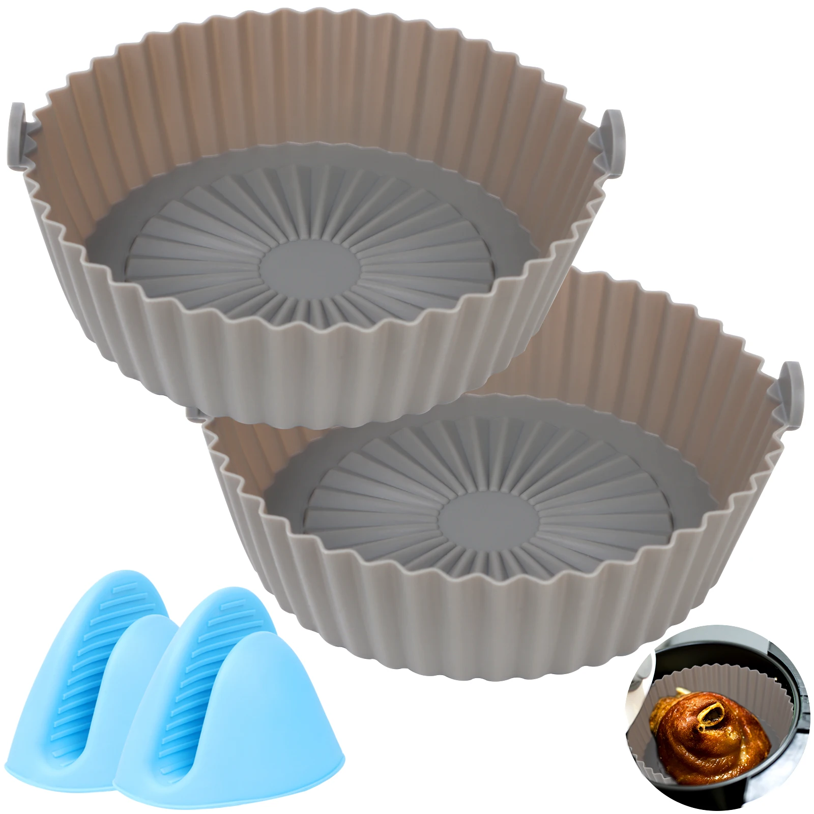 Silicone Pot for Airfryer Reusable Air Fryer Accessories Baking Basket Pizza Plate Grill Pot Kitchen Cake Cooking Baking Tools
Silicone Pot for Airfryer Reusable Air Fryer Accessories Baking Basket Pizza Plate Grill Pot Kitchen Cake Cooking Baking Tools