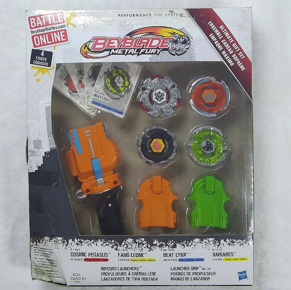 Beyblade Metal Fury ULTIMATE GIFT SET Fang Leone, Beat Lynx, Variares B-146D W105R2F&B-147A FANG LEONE 130W2D&BB-109A BEAT LYNX
Beyblade Metal Fury ULTIMATE GIFT SET Fang Leone, Beat Lynx, Variares B-146D W105R2F&B-147A FANG LEONE 130W2D&BB-109A BEAT LYNX