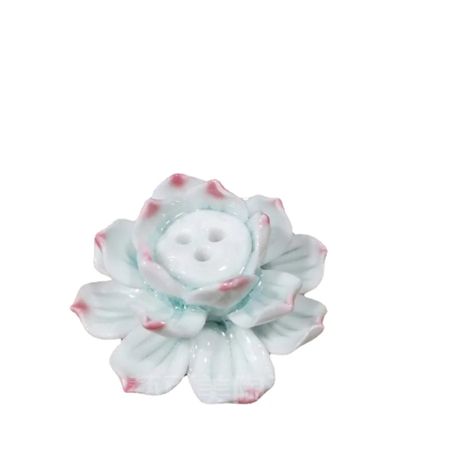 Jingdezhen zen ceramics lotus incense holder Buddhist incense seat burner home decor 
Jingdezhen zen ceramics lotus incense holder Buddhist incense seat burner home decor