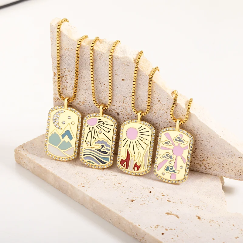 Tarot Cards Necklaces For Women Gold Plated Stainless Steel Star Moon Square Pendant Choker Box Chain Divination Jewelry Gifts
Tarot Cards Necklaces For Women Gold Plated Stainless Steel Star Moon Square Pendant Choker Box Chain Divination Jewelry Gifts
