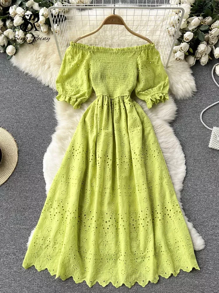 SINGREINY Off the shoulder Sexy Sundress short sleeves Strapless Elastci Waist Korea Streetwear Princess Beach Midi Dress
SINGREINY Off the shoulder Sexy Sundress short sleeves Strapless Elastci Waist Korea Streetwear Princess Beach Midi Dress