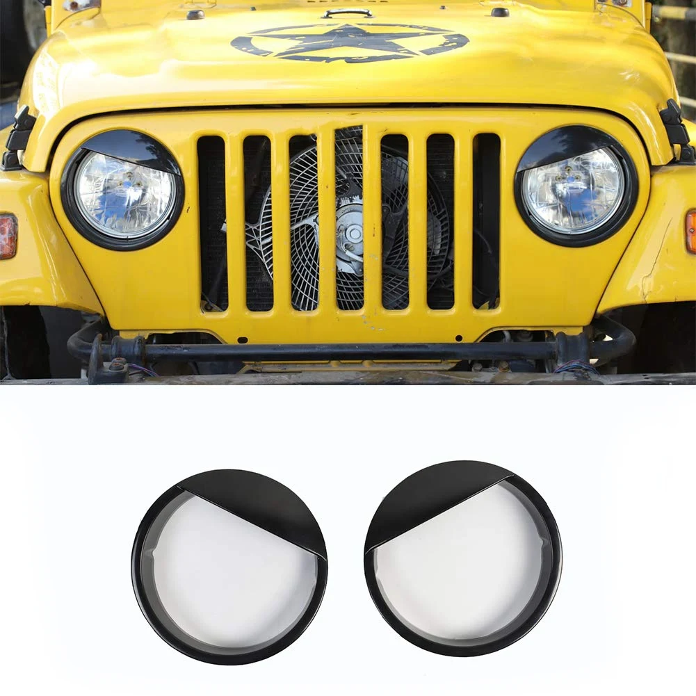 

Angry Eyes Headlight Bezels Cover Trim for Jeep Wrangler TJ 1997-2006 Angry Bird Head Lights Bezel Lamp Cover