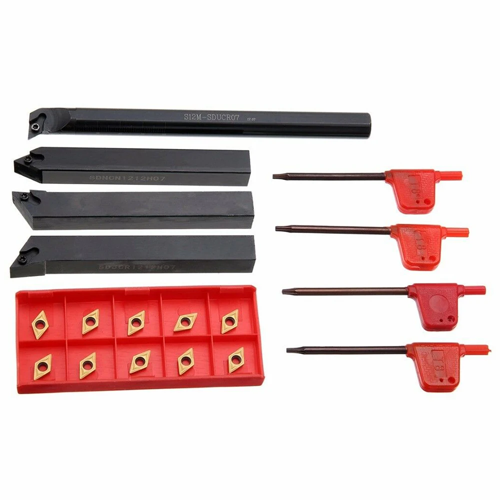 DCMT070204 Carbide Insert SDNCN1212H07/S12M-SDUCR07/SDJCR1212H07/SDJCL1212H07 Boring Bar Wrench Set 12mm Lathe Turning Tool
DCMT070204 Carbide Insert SDNCN1212H07/S12M-SDUCR07/SDJCR1212H07/SDJCL1212H07 Boring Bar Wrench Set 12mm Lathe Turning Tool