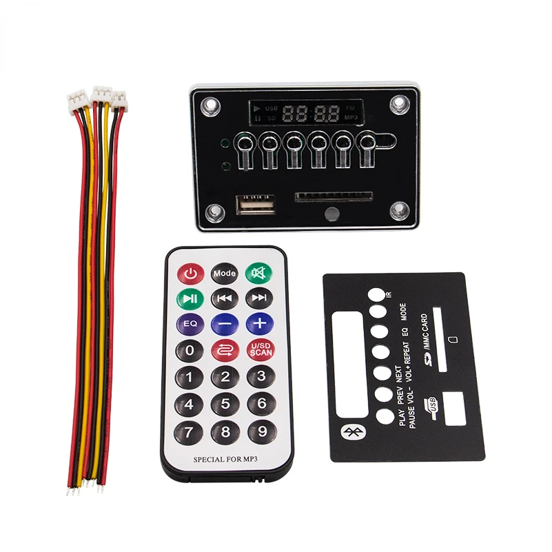 12V Automobile Car Bluetooth MP3 Player WMA USB/SD/FM/TF/AUX Decoder Board Plate Remote Control Audio Module Car MP3 Speaker
12V Automobile Car Bluetooth MP3 Player WMA USB/SD/FM/TF/AUX Decoder Board Plate Remote Control Audio Module Car MP3 Speaker