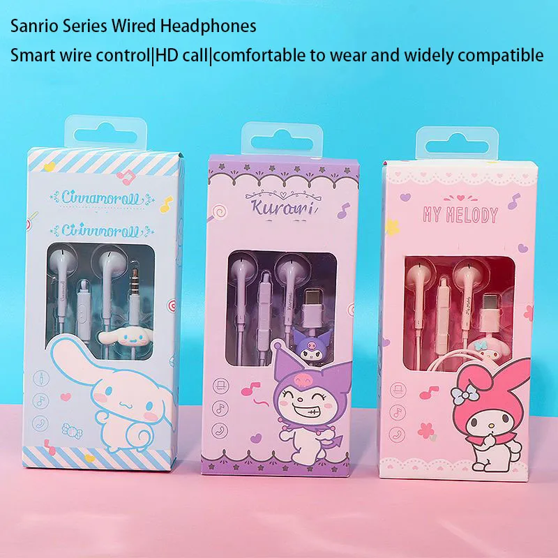 Sanrio Cinnamoroll My Melody Kuromi Wired Earphone type-C Semi-In-Ear Noise Reduction Intelligent Comfortable Girlfriend Gift
Sanrio Cinnamoroll My Melody Kuromi Wired Earphone type-C Semi-In-Ear Noise Reduction Intelligent Comfortable Girlfriend Gift