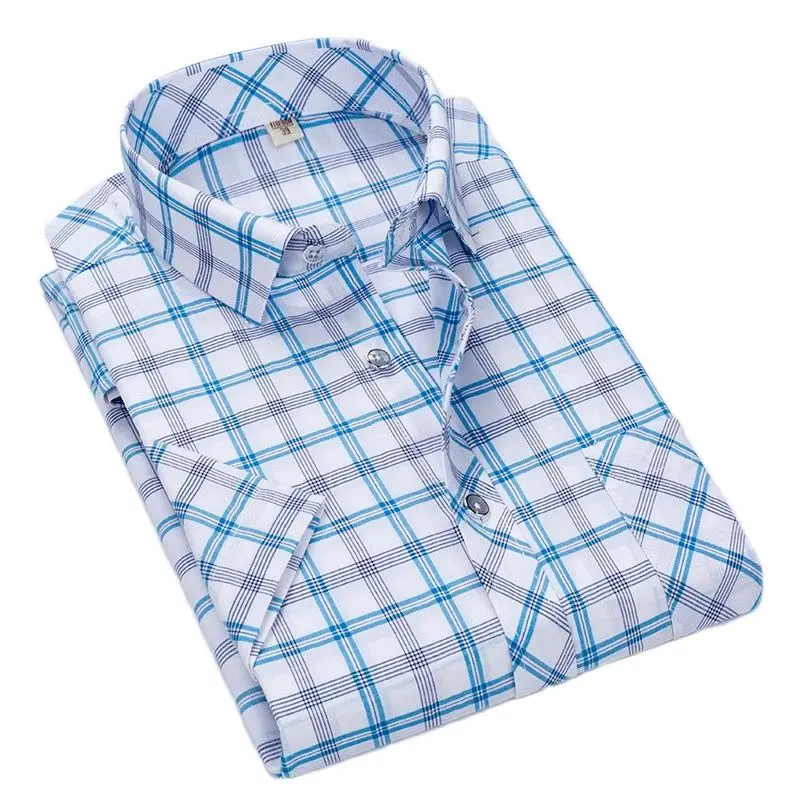High Quality Summer Mens Shirt Pure Cotton Plaid Shirt Short Sleeve Soft Casual Slim Fit Thin Streetwear Large Size
High Quality Summer Mens Shirt Pure Cotton Plaid Shirt Short Sleeve Soft Casual Slim Fit Thin Streetwear Large Size