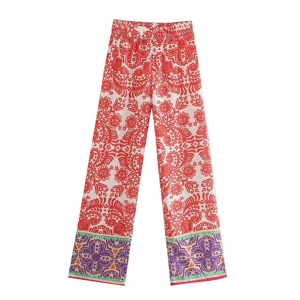 Huaxiafan Women Chic Fashion Patchwork Totem Print Straight Pants Vintage High Elastic Waist Slit Female Trousers Mujer
Huaxiafan Women Chic Fashion Patchwork Totem Print Straight Pants Vintage High Elastic Waist Slit Female Trousers Mujer
