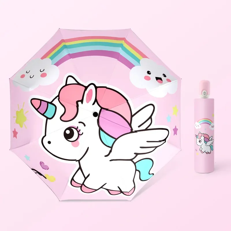 NEW Children Automatic Umbrella Rain Kids Lovely Unicorn Folding Umbrellas Windproof Black Coating Anti UV Parasol Girl Boy Umbr
NEW Children Automatic Umbrella Rain Kids Lovely Unicorn Folding Umbrellas Windproof Black Coating Anti UV Parasol Girl Boy Umbr