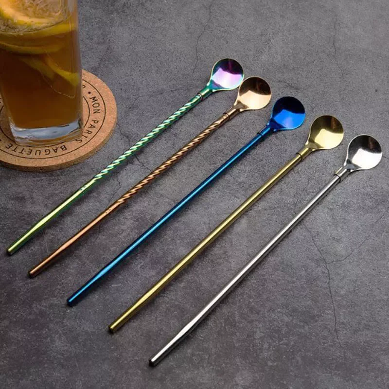 2022New Reusable Drinking Straws Spoon Stainless Steel Metal Straws Cocktail Stirring Spoon Milk Coffee Bar Accessories
2022New Reusable Drinking Straws Spoon Stainless Steel Metal Straws Cocktail Stirring Spoon Milk Coffee Bar Accessories