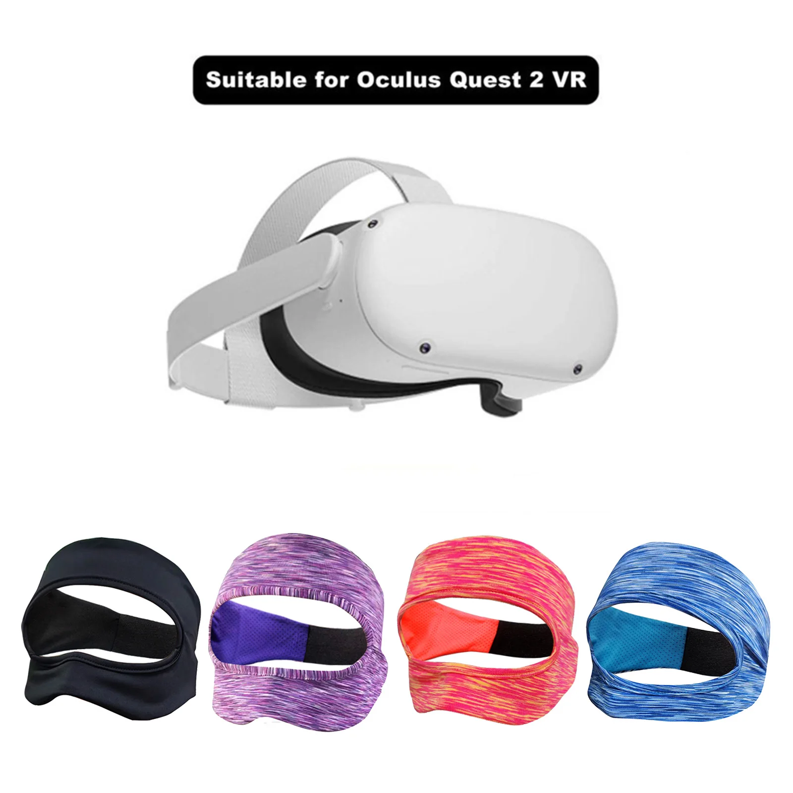 

VR Accessories Eye Mask Cover Breathable Sweat Band Adjustable Sizes Padding with Virtual Reality Headsets For Oculus Quest 2 1