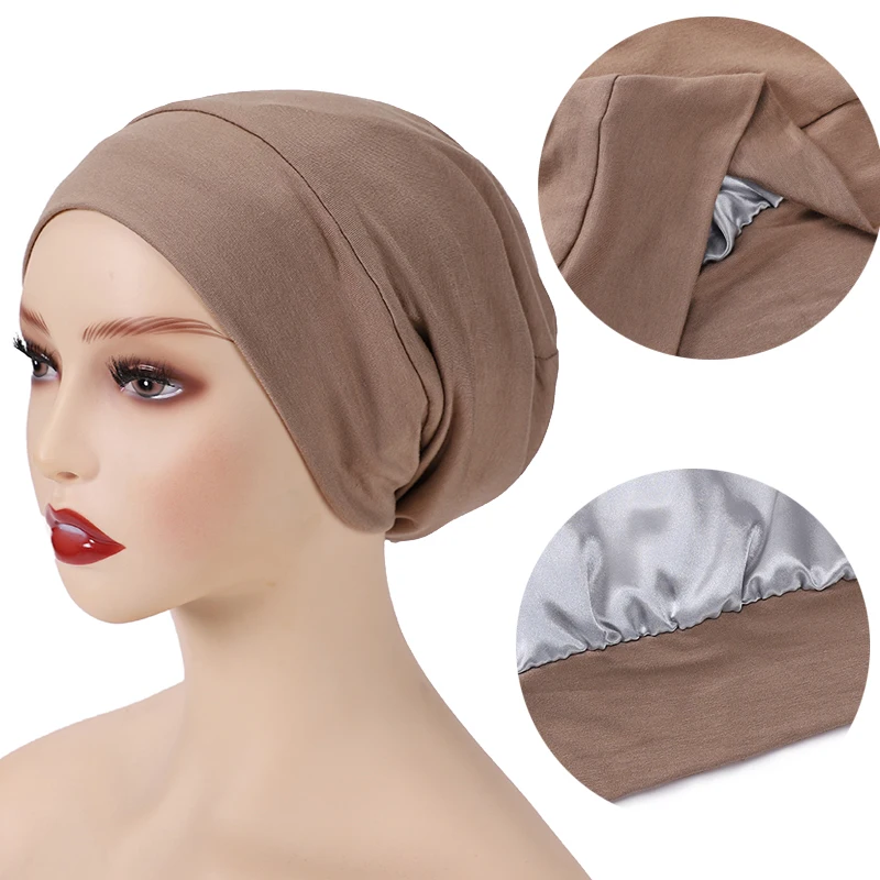 New Satin Modal Inner Hijab Caps Muslim Stretch Turban Cap Islamic Underscarf Bonnet Hat Female Headband Turbante Mujer
New Satin Modal Inner Hijab Caps Muslim Stretch Turban Cap Islamic Underscarf Bonnet Hat Female Headband Turbante Mujer