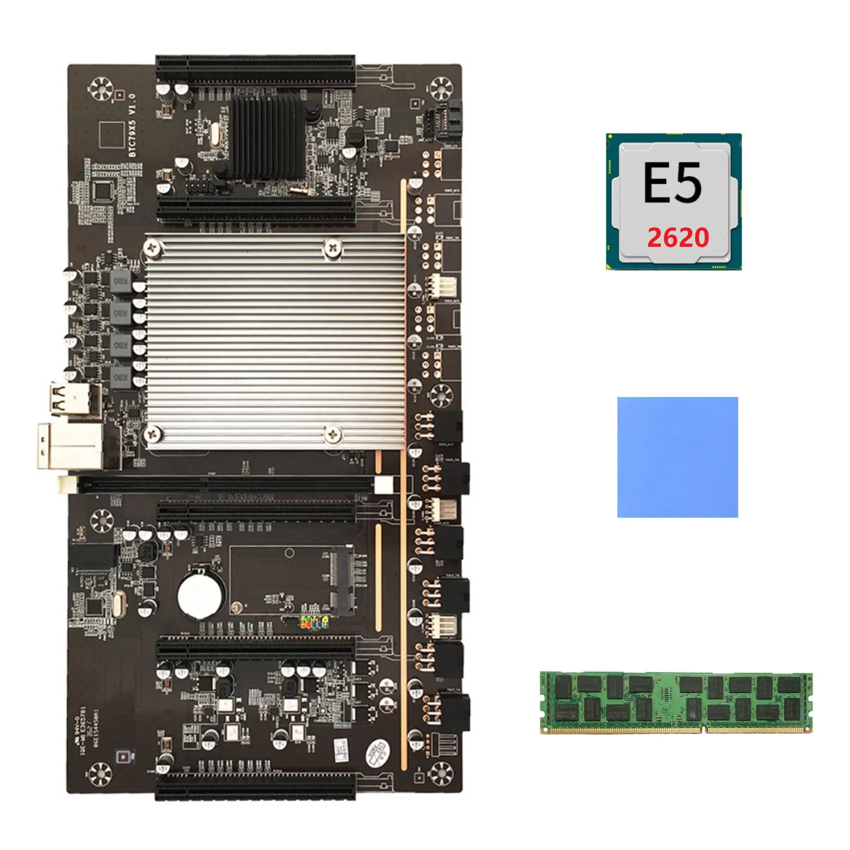 X79 BTC Mining Motherboard H61 LGA 2011 DDR3+E5 2620 CPU+RECC 4G DDR3 RAM+Thermal Pad Support 3060 3080 Graphics Card
X79 BTC Mining Motherboard H61 LGA 2011 DDR3+E5 2620 CPU+RECC 4G DDR3 RAM+Thermal Pad Support 3060 3080 Graphics Card