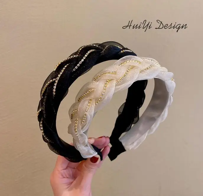Spring new organza chain twist hairbands high-quality mesh rhinestone sweet hair hoop
Spring new organza chain twist hairbands high-quality mesh rhinestone sweet hair hoop
