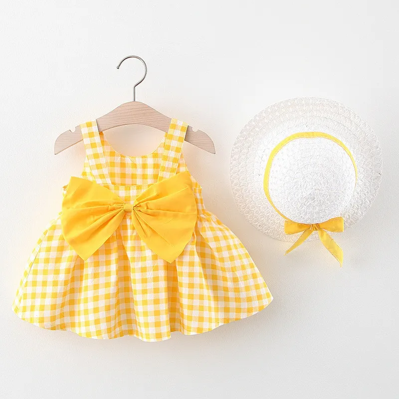 2PCS Brand New Summer Toddler Dress+Sunhat Set Baby Beach Dresses for Girl Cute Bow Plaid Sleeveless Cotton Newborn Princess
2PCS Brand New Summer Toddler Dress+Sunhat Set Baby Beach Dresses for Girl Cute Bow Plaid Sleeveless Cotton Newborn Princess