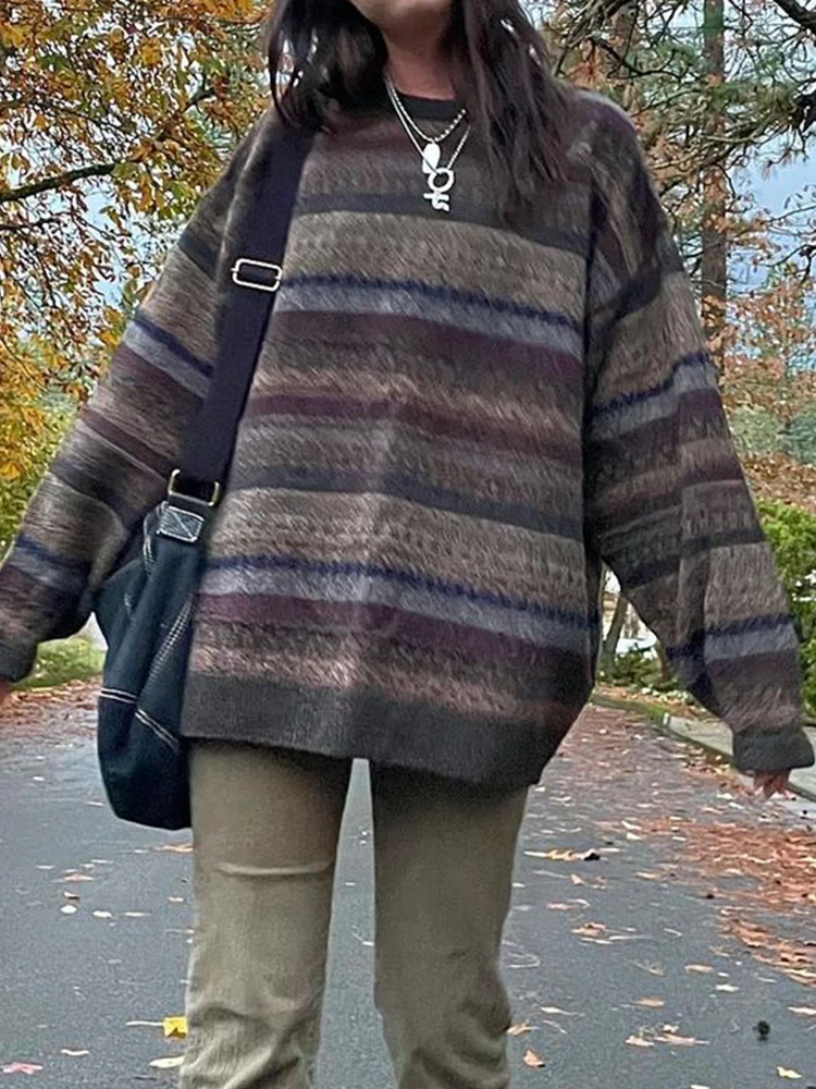 Винтажный полосатый свитер Y2K с принтом, с круглым вырезом и длинным рукавом, свободные Джемперы Fairycore Grunge, пуловеры для Дедушки На осень и зи...
Винтажный полосатый свитер Y2K с принтом, с круглым вырезом и длинным рукавом, свободные Джемперы Fairycore Grunge, пуловеры для Дедушки На осень и зи...