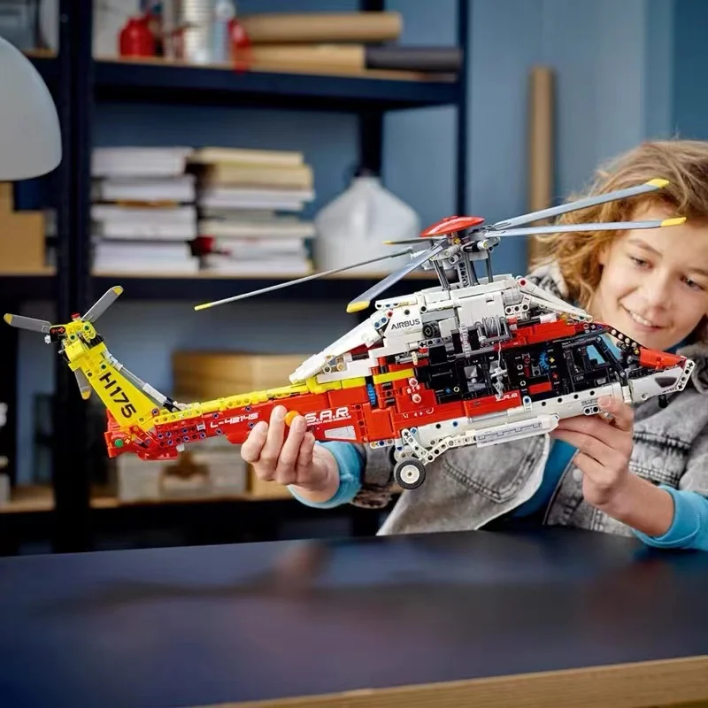42145 Technical Airbus H175 Rescue Helicopter Educational Model Building Set For Kids with Spinning Rotors Motorised Features
42145 Technical Airbus H175 Rescue Helicopter Educational Model Building Set For Kids with Spinning Rotors Motorised Features