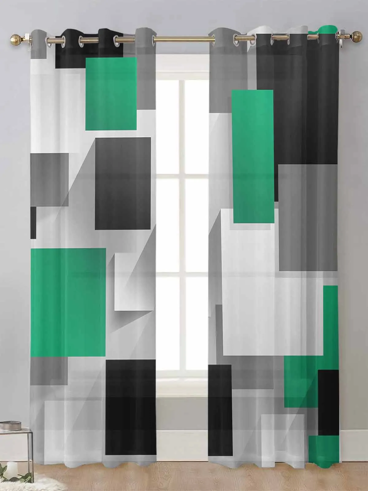 Geometric Emerald Green Gray Black Solid Abstract Sheer Curtains Living Room Window Voile Tulle Curtain Drapes Home Decor
Geometric Emerald Green Gray Black Solid Abstract Sheer Curtains Living Room Window Voile Tulle Curtain Drapes Home Decor
