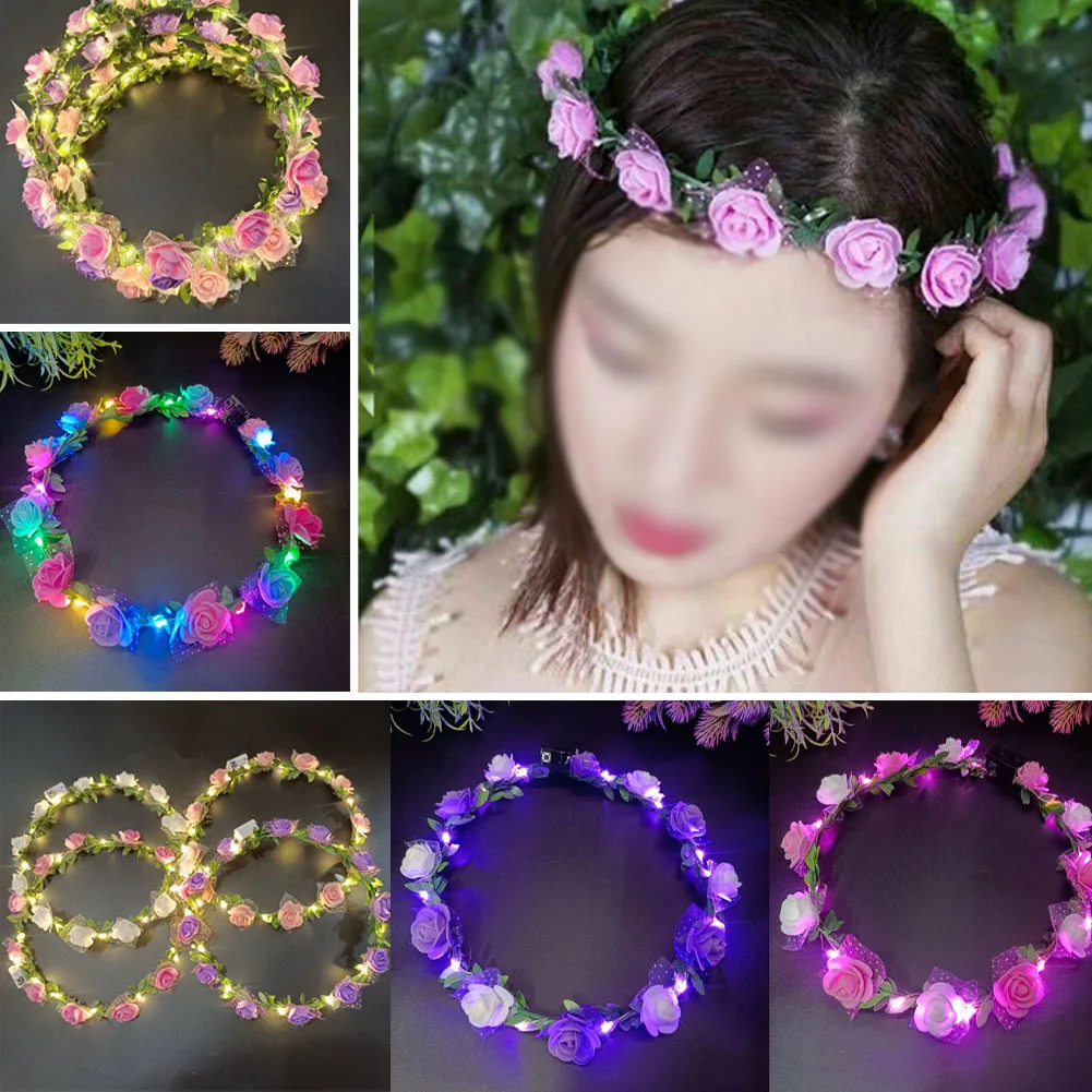 1PC 12 Flowers Pretty Shiny LED Flower Headband Luminous Hair Flower Crowns Garland Hairband Wreath Women Girl Birthday Favor
1PC 12 Flowers Pretty Shiny LED Flower Headband Luminous Hair Flower Crowns Garland Hairband Wreath Women Girl Birthday Favor