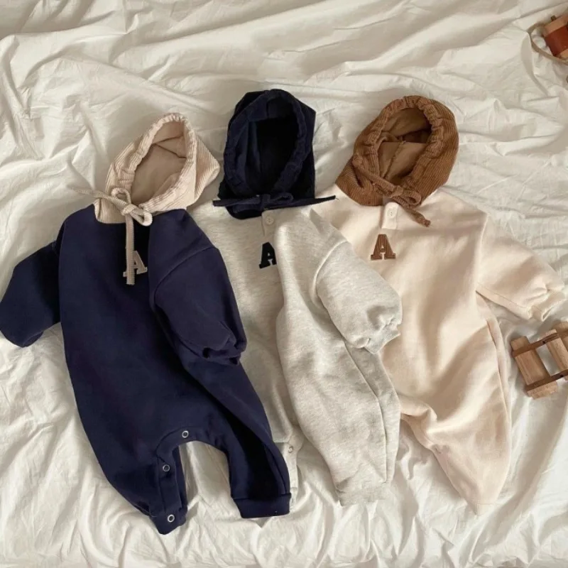 Infant and Toddler Jumpsuit Crawling Suit New Baby Hooded Letter Embroidered Romper Boys and Girls Long-sleeve Cotton Clothing
Infant and Toddler Jumpsuit Crawling Suit New Baby Hooded Letter Embroidered Romper Boys and Girls Long-sleeve Cotton Clothing