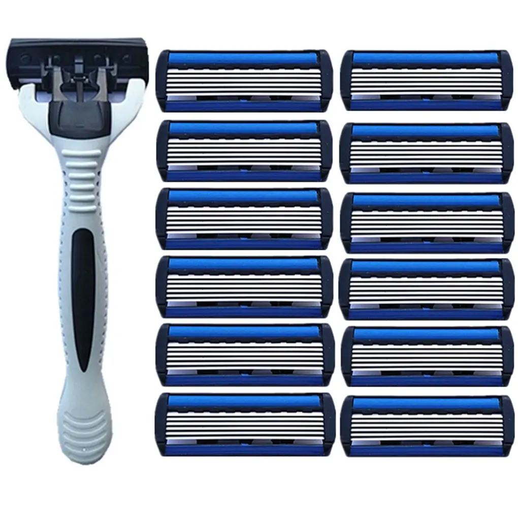 12pcs Razor Blades Men Shaving Razor For Men Face Hair Removal Sharp 6-Layer Shaver Blade Tool White Razor Holder
12pcs Razor Blades Men Shaving Razor For Men Face Hair Removal Sharp 6-Layer Shaver Blade Tool White Razor Holder