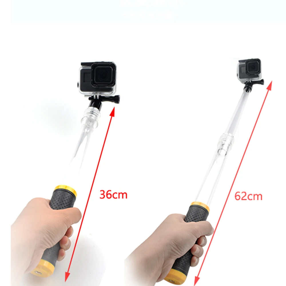 Adjustable Telescopic Transparent Waterproof for GoPro Hero 10 9 8 7 6 5 4 Monopod Selfie Stick
Adjustable Telescopic Transparent Waterproof for GoPro Hero 10 9 8 7 6 5 4 Monopod Selfie Stick