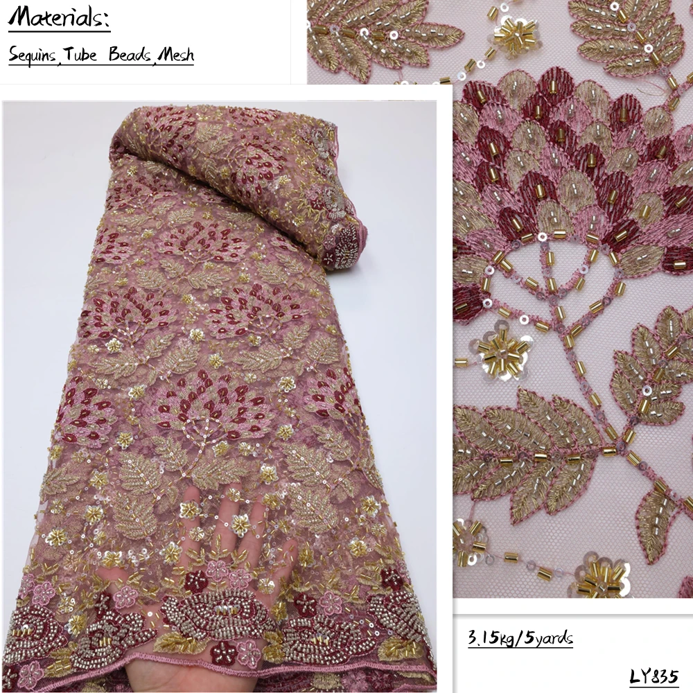PGC Tube Beads Women's Textile Sewing Materials 5 Yards High Quality 2022 Sequins French Tulle Lace Fabric For Wedding LY835
PGC Tube Beads Women's Textile Sewing Materials 5 Yards High Quality 2022 Sequins French Tulle Lace Fabric For Wedding LY835