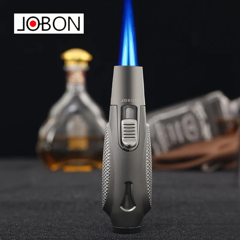 

JOBON Metal Outdoor Camping Butane Gas Lighter Turbo Torch Double Blue Flame Jet 360° Using BBQ Cooking Cigar Lighters