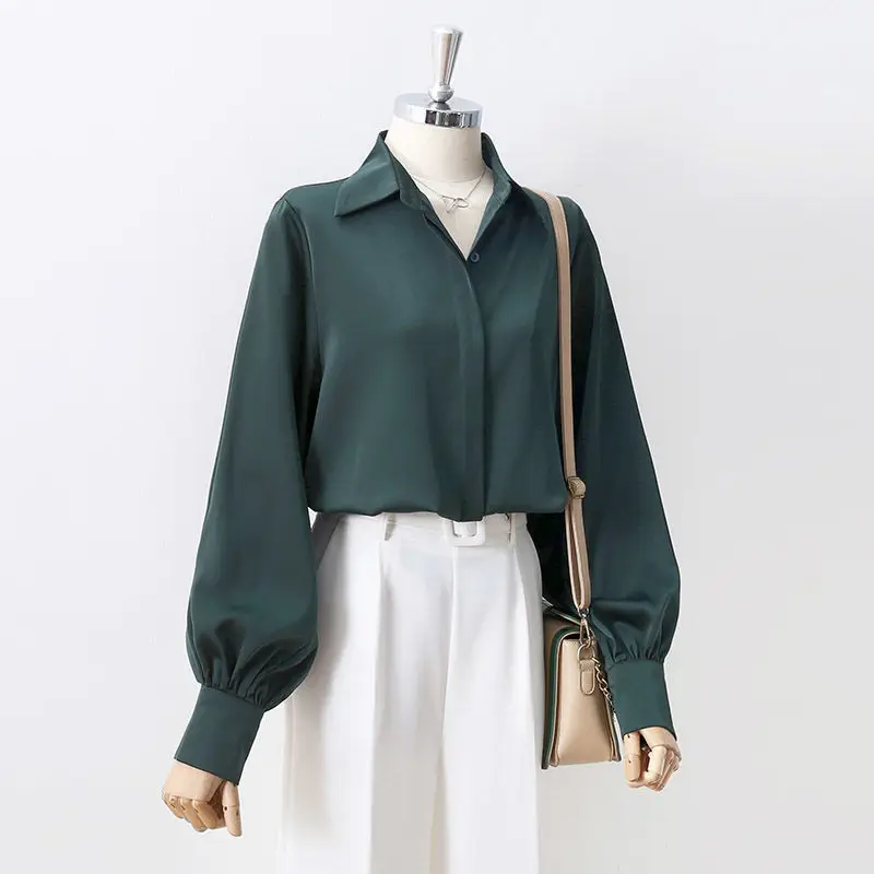 Women New Autumn Winter Lantern Sleeve Blouse Female Single Breasted Shirts Office Work Blouse Solid Vintage Blouse Shirts B151
Women New Autumn Winter Lantern Sleeve Blouse Female Single Breasted Shirts Office Work Blouse Solid Vintage Blouse Shirts B151