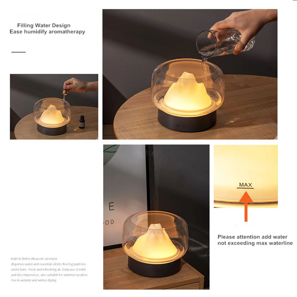 Warm and Color LED Lamp Humidificador BPA Free Aroma Diffuser 400ML Moutain View Essential Oil Aromatherapy Difusor With
Warm and Color LED Lamp Humidificador BPA Free Aroma Diffuser 400ML Moutain View Essential Oil Aromatherapy Difusor With