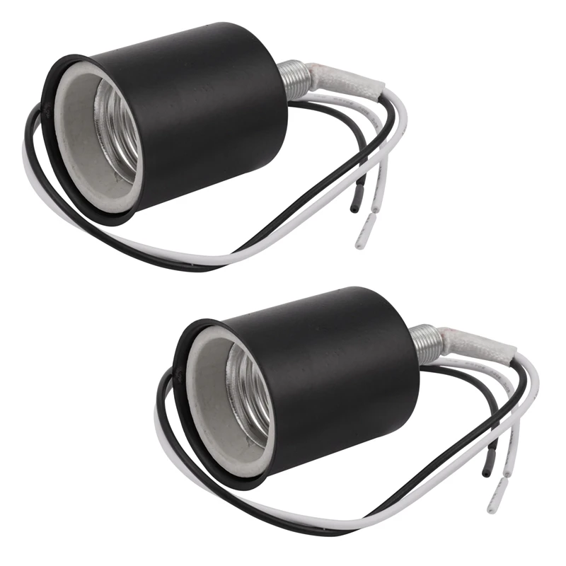 2X E27 Ceramic Screw Base Round LED Light Bulb Lamp Socket Holder Adapter Metal Lamp Holder With Wire Black
2X E27 Ceramic Screw Base Round LED Light Bulb Lamp Socket Holder Adapter Metal Lamp Holder With Wire Black