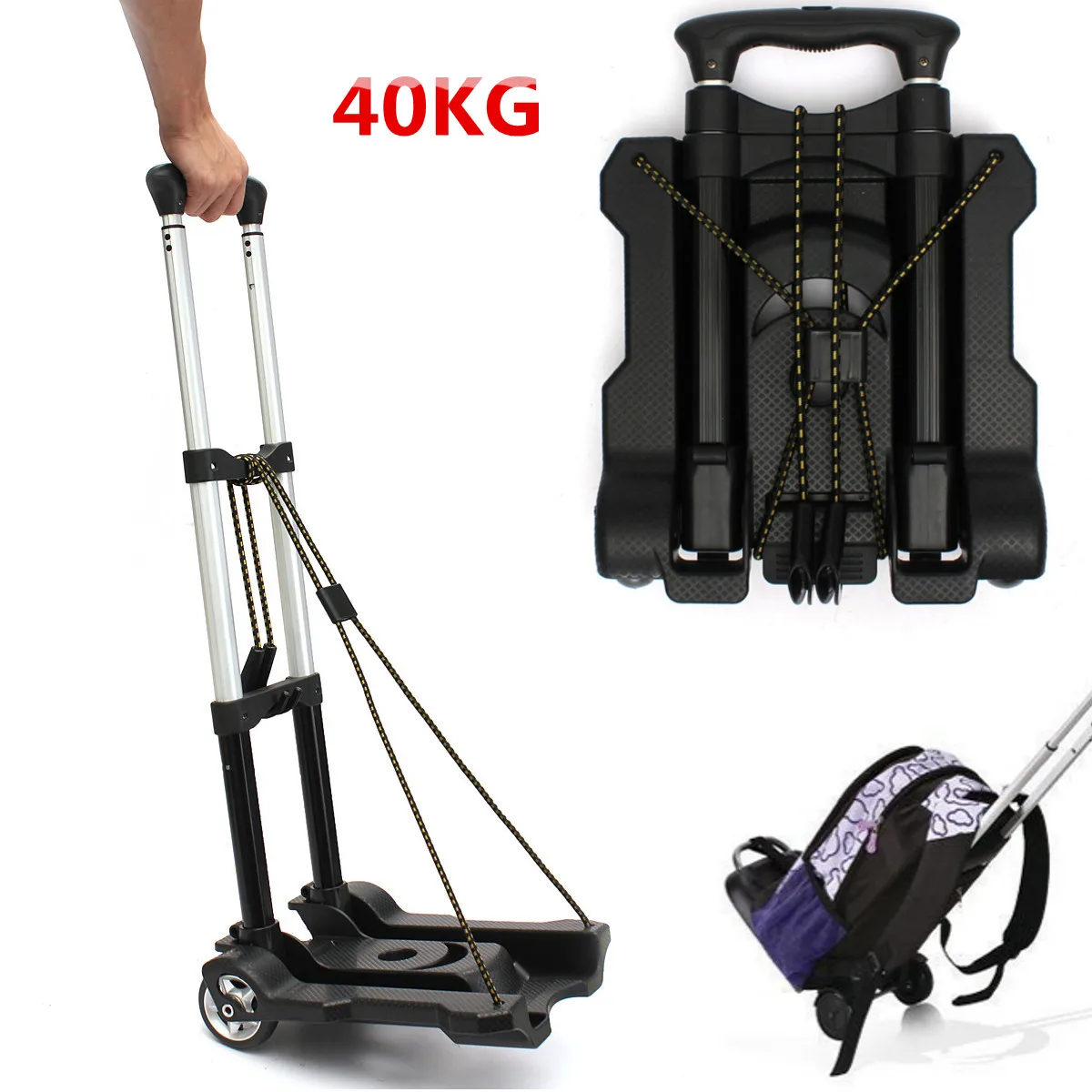40kg Heavy Duty Foldable Hand Sack Wheel Trolley Folding Truck Barrow Cart Travel Luggage Shopping Cart Portable Home Use car
40kg Heavy Duty Foldable Hand Sack Wheel Trolley Folding Truck Barrow Cart Travel Luggage Shopping Cart Portable Home Use car