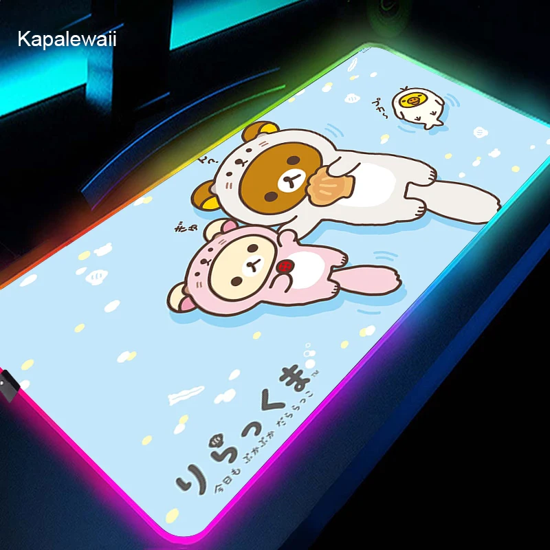 Резиновый игровой коврик для мыши с милым рилаккумой RGB 900*400, светодиодный Противоскользящий коврик для мыши CSGO DOTA2, коврик для мыши XXl
Резиновый игровой коврик для мыши с милым рилаккумой RGB 900*400, светодиодный Противоскользящий коврик для мыши CSGO DOTA2, коврик для мыши XXl
